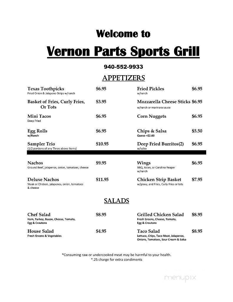 Vernon Parts Sports Grill - Vernon, TX