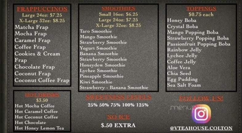 V Tea House - Colton, CA menu_pic