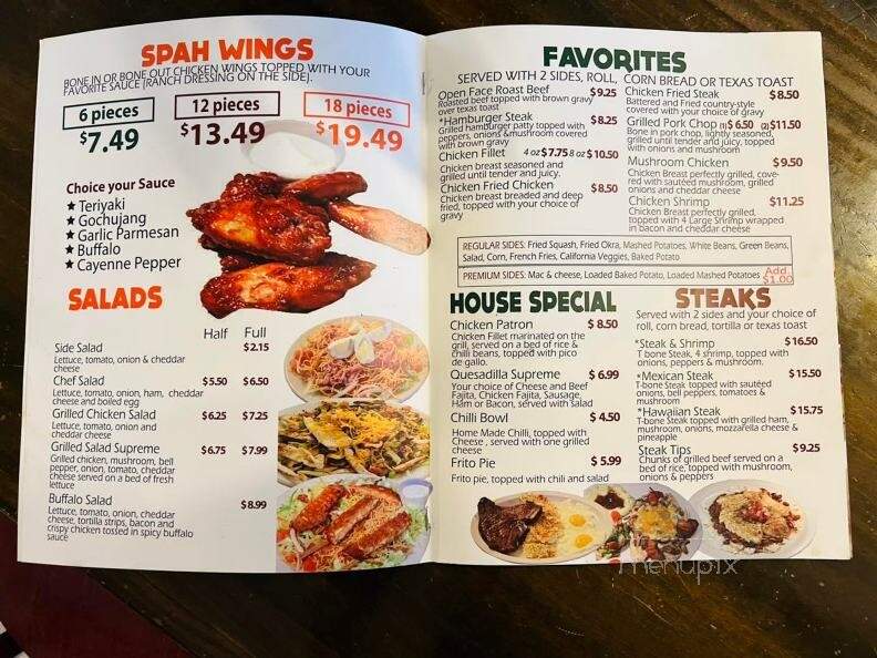 Spah Grill - Batesville, AR menu_pic