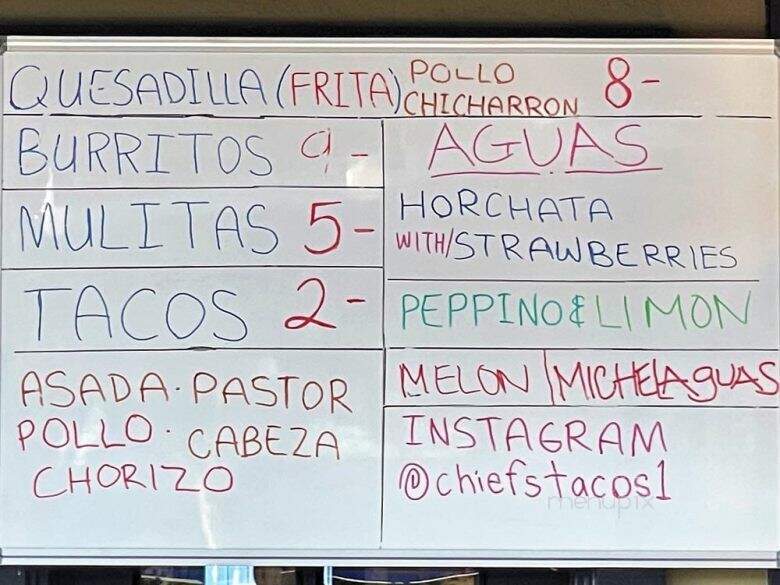 Chiefs Tacos - Whittier, CA menu_pic