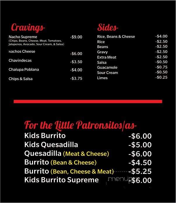 El Patron Hot Mexican Grill - Klamath Falls, OR menu_pic