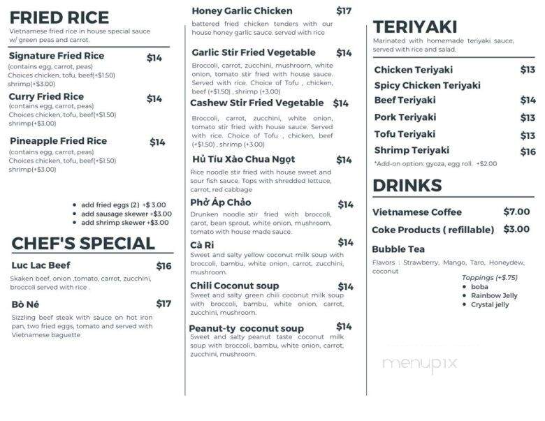 Saigon Pho & Grill - Kent, WA menu_pic