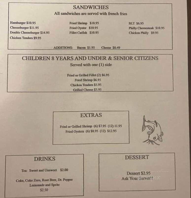 Crazy Sister's Catfish Cabin - Vancleave, MS menu_pic