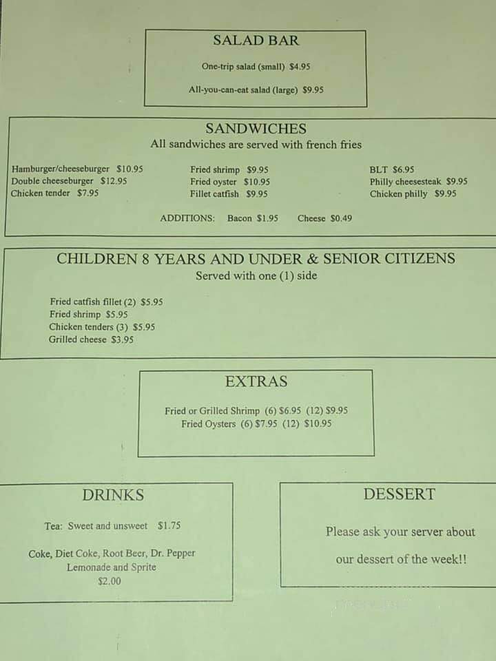 Crazy Sister's Catfish Cabin - Vancleave, MS menu_pic