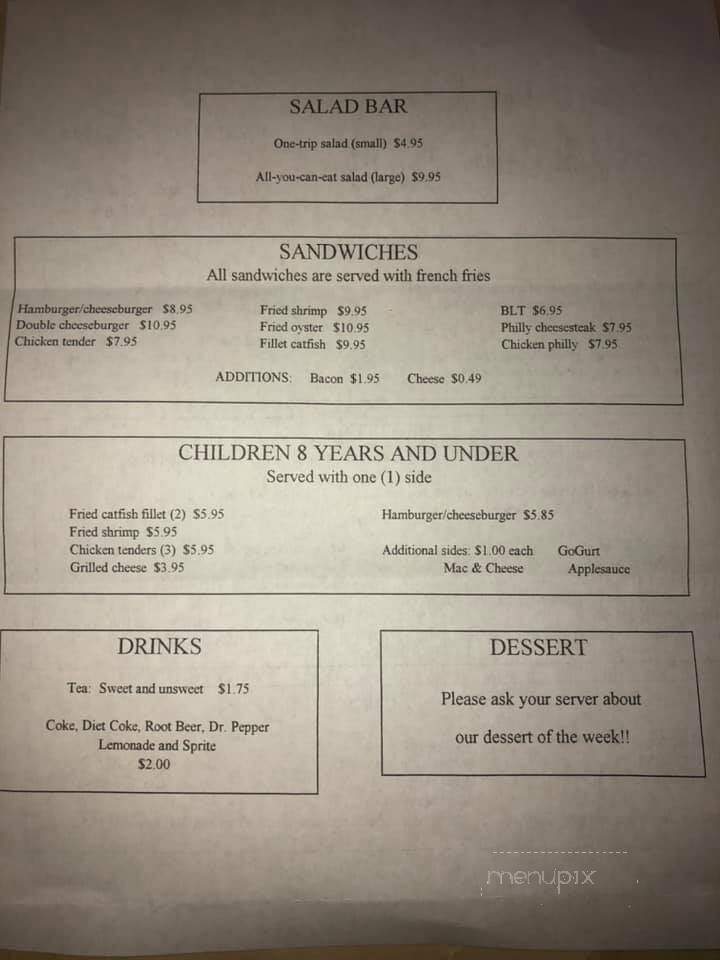 Crazy Sister's Catfish Cabin - Vancleave, MS menu_pic