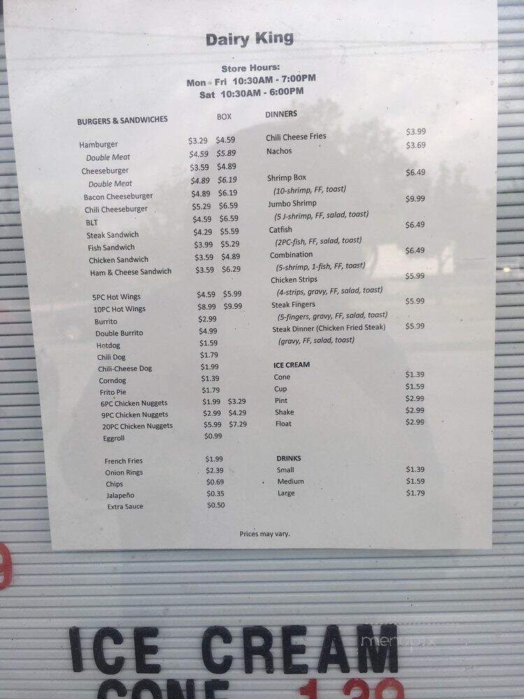 Dairy King - Houston, TX menu_pic