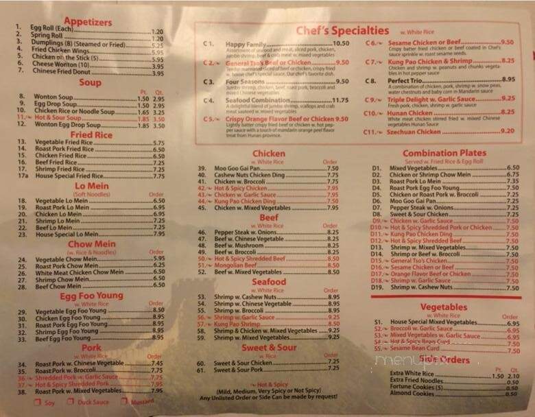 Great Wall Buffet - Grand Forks, ND menu_pic