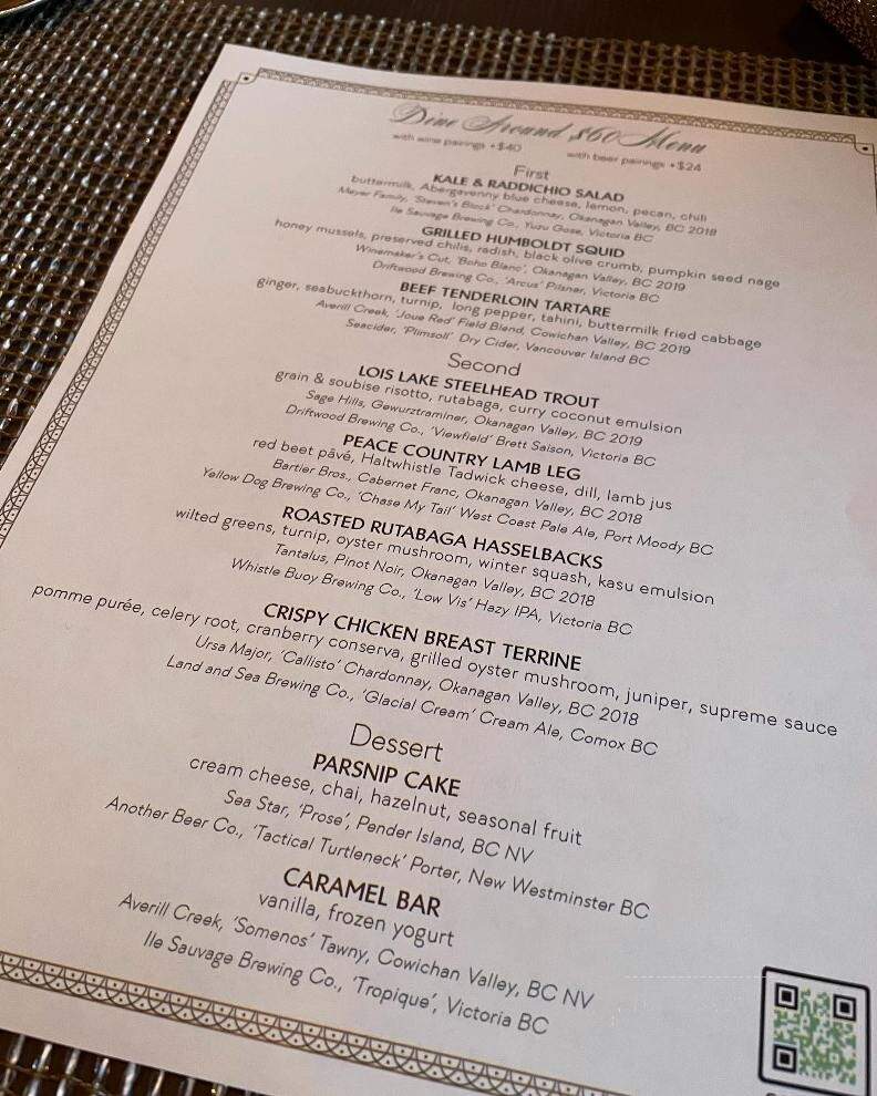 Taste - Victoria, BC menu_pic