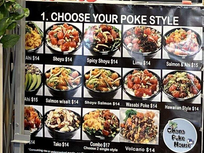 Ohana Poke House - Honolulu, HI menu_pic