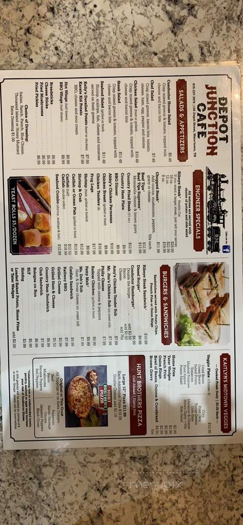Depot Restaurant - Watertown, TN menu_pic