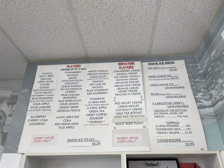Shimazu Shave Ice - Honolulu, HI menu_pic