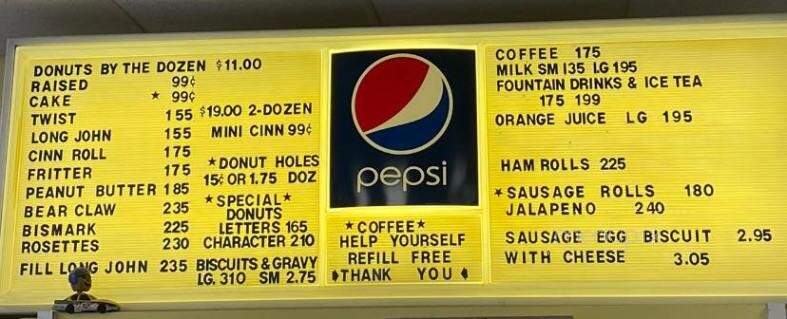 Ken's Daylight Donuts - Glenpool, OK menu_pic