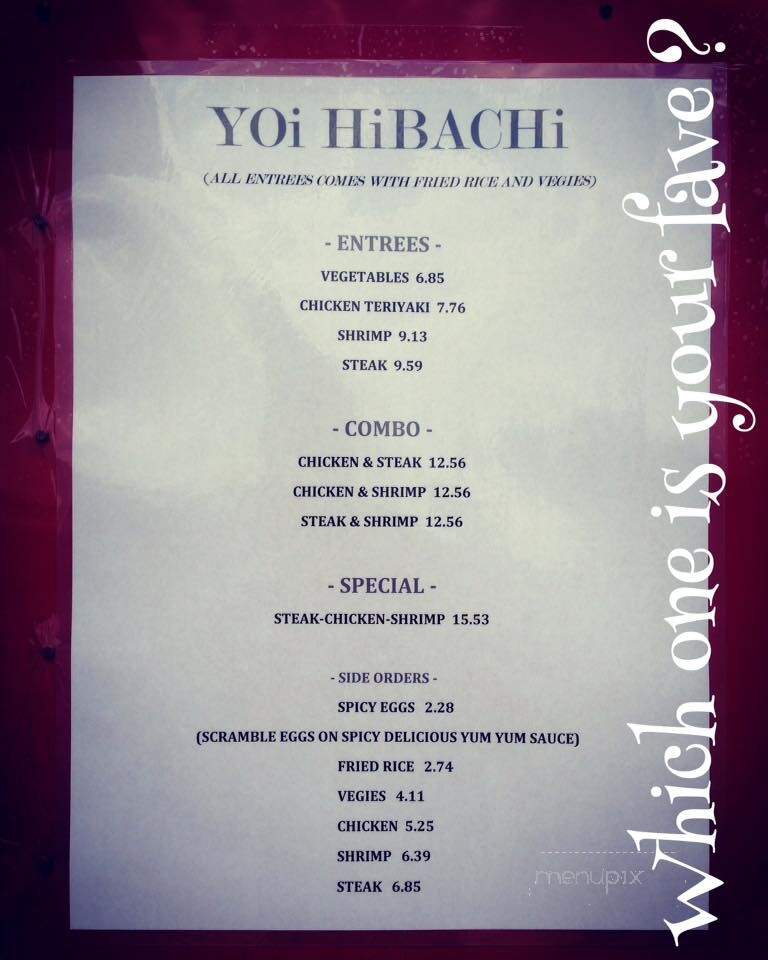 YOI Hibachi - Vilonia, AR menu_pic