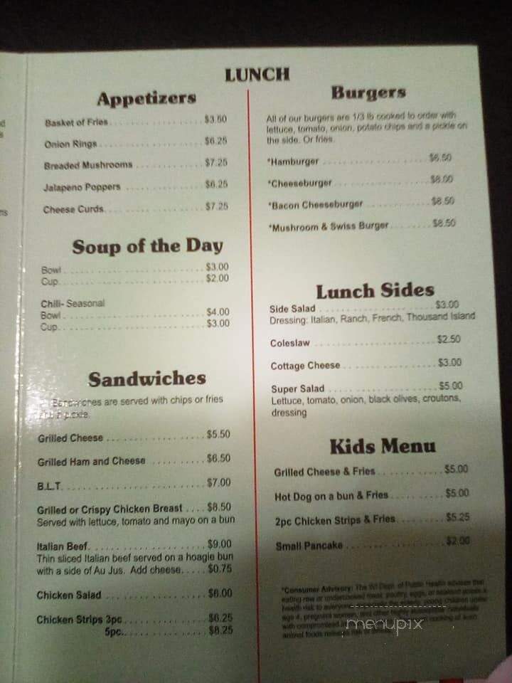Main Street Cafe - Necedah, WI menu_pic