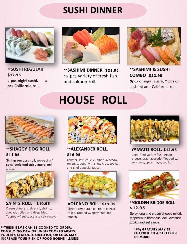 Yamato Philadelphia Steakhouse - Philadelphia, MS menu_pic