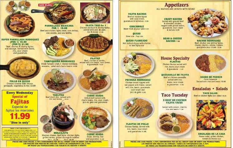 Rodriguez Mexican Grill - Crandall, TX menu_pic