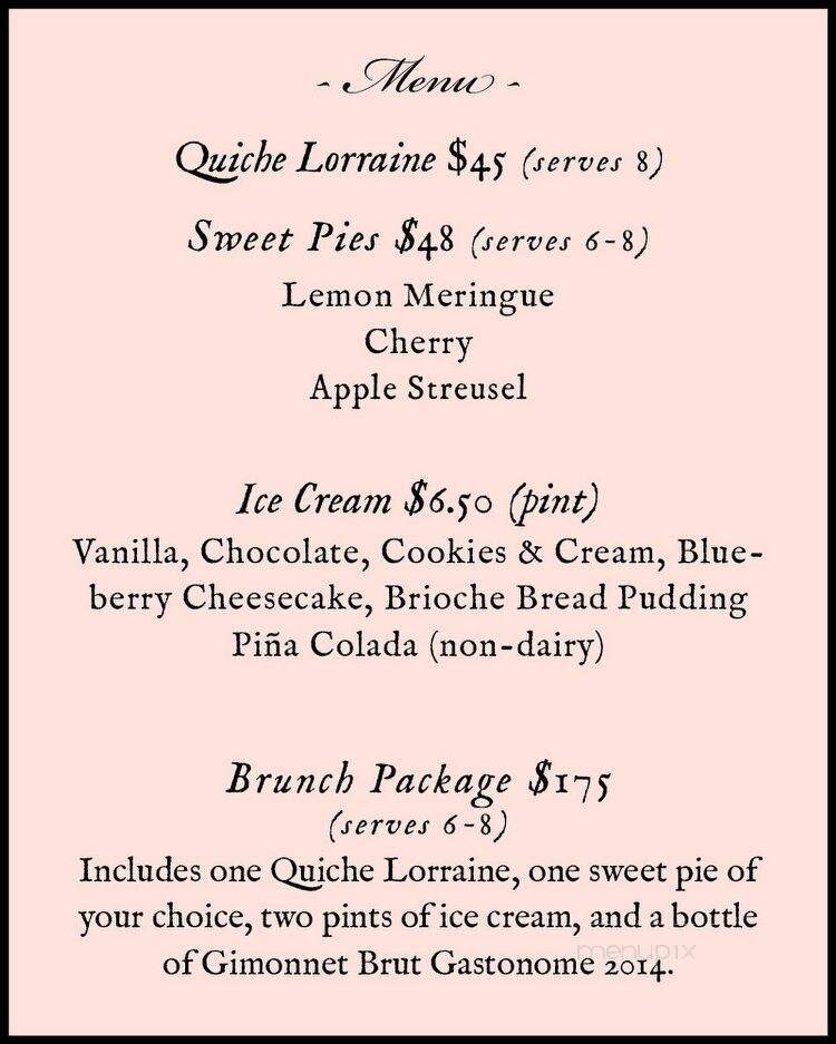 Bonheur Ice Cream and pie - Easton, MD menu_pic