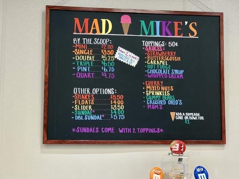 Mad Mike's Ice Cream - Hurst, TX menu_pic