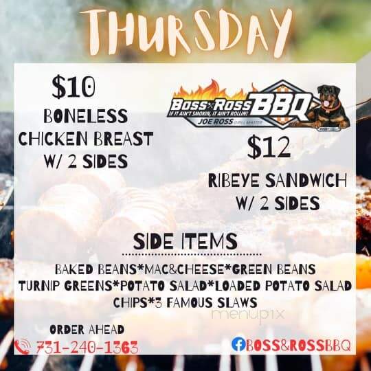 Boss & Ross BBQ - Jackson, TN menu_pic