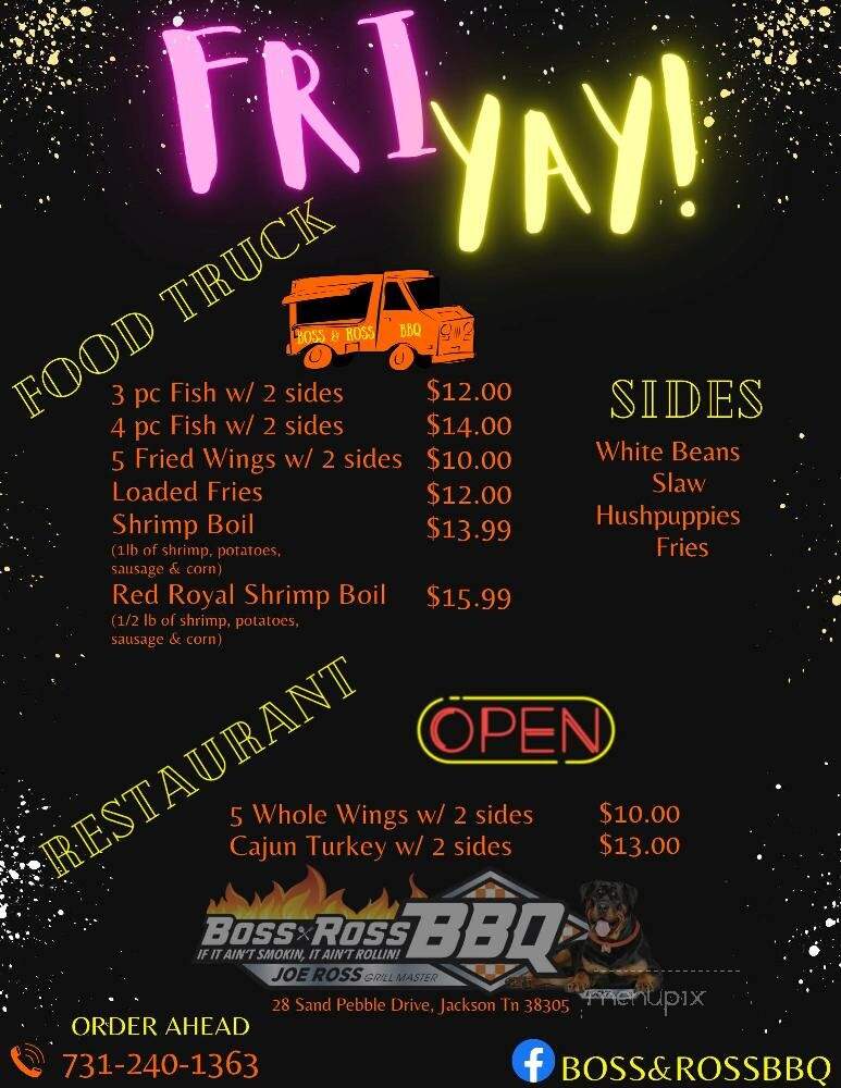 Boss & Ross BBQ - Jackson, TN menu_pic
