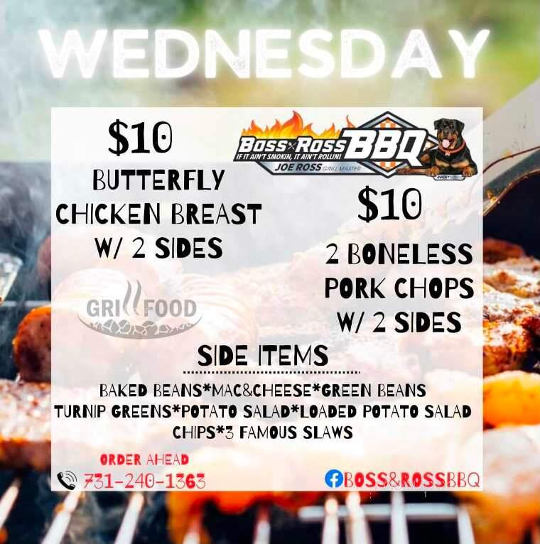 Boss & Ross BBQ - Jackson, TN menu_pic