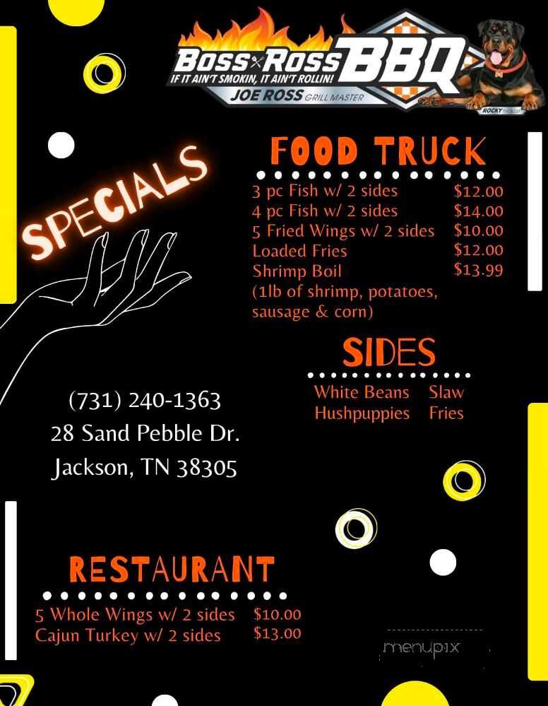 Boss & Ross BBQ - Jackson, TN menu_pic