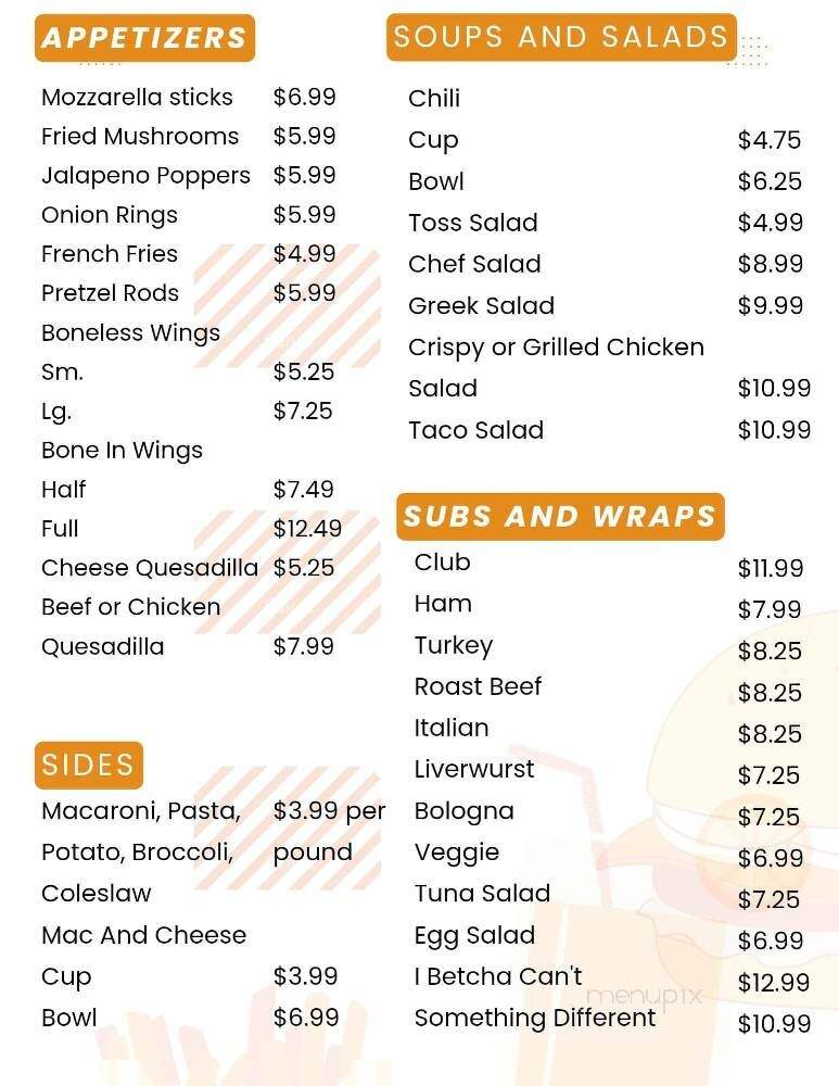 Unadilla Diner - Unadilla, NY menu_pic