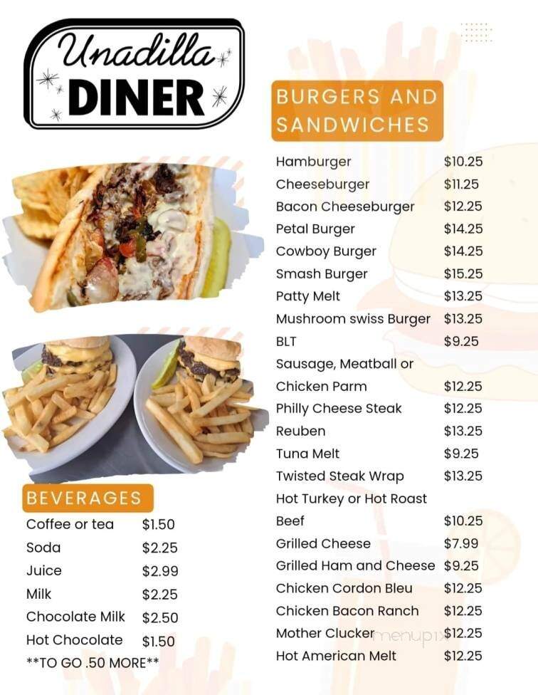 Unadilla Diner - Unadilla, NY menu_pic