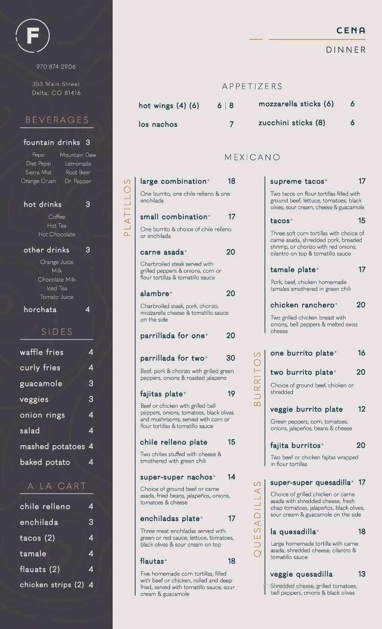 Francisco's Restaurant - Delta, CO menu_pic
