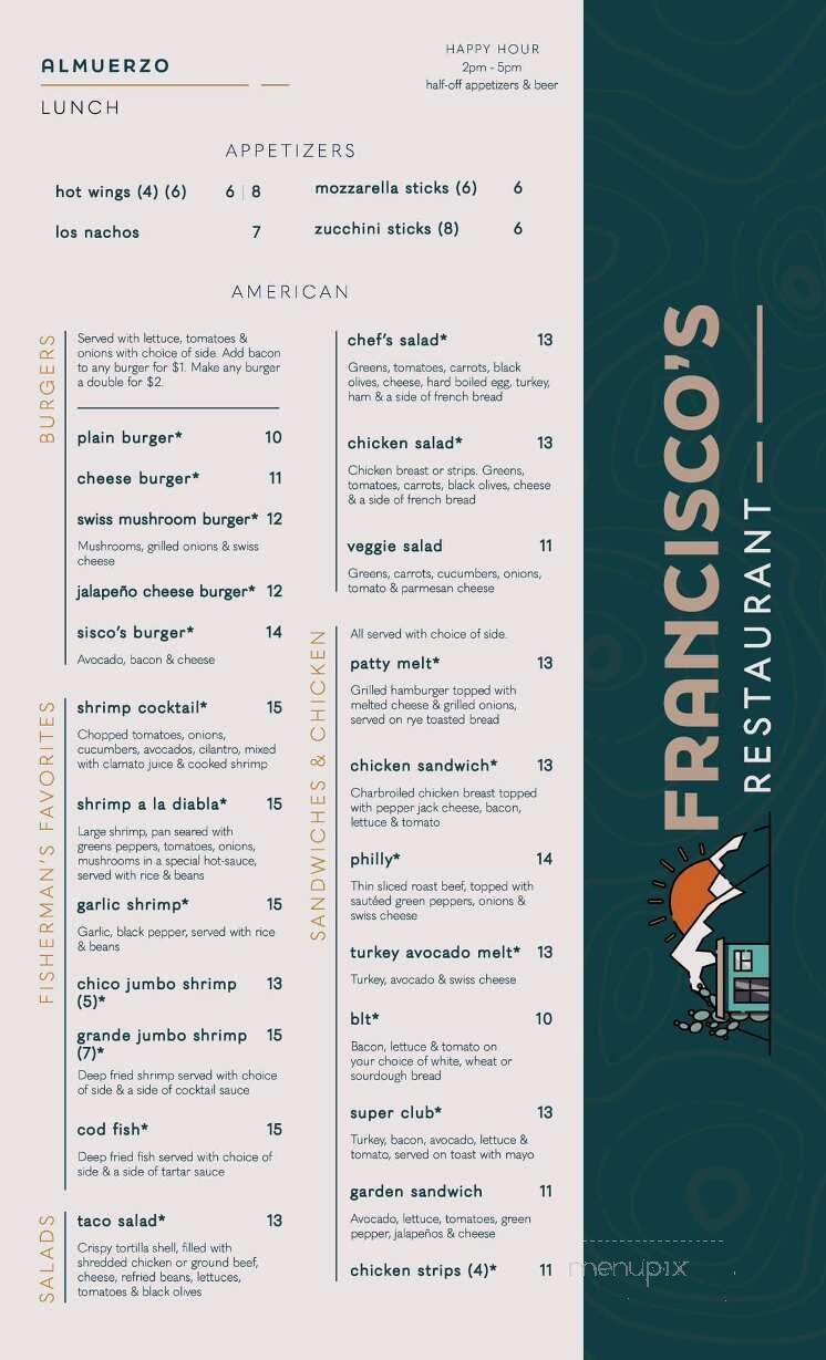 Francisco's Restaurant - Delta, CO menu_pic