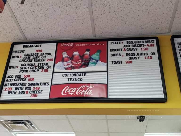 Cottondale Texaco - Cottondale, AL menu_pic