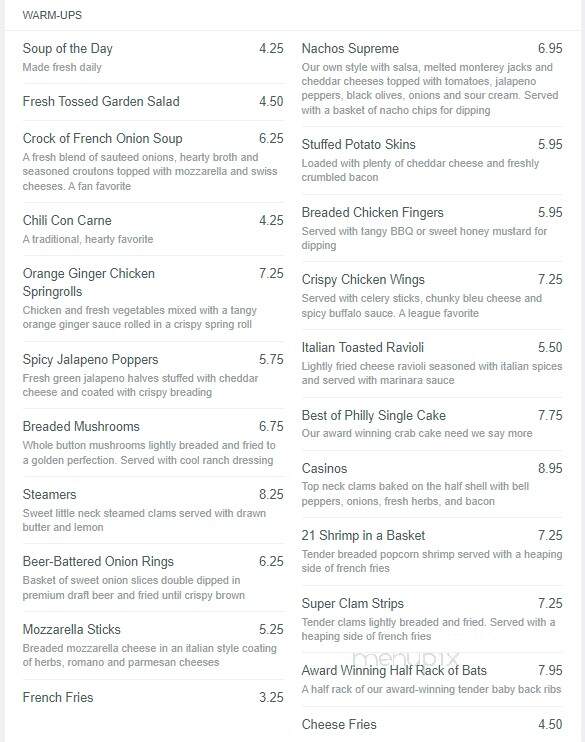 Casey's Dugout Saloon - Paoli, PA menu_pic
