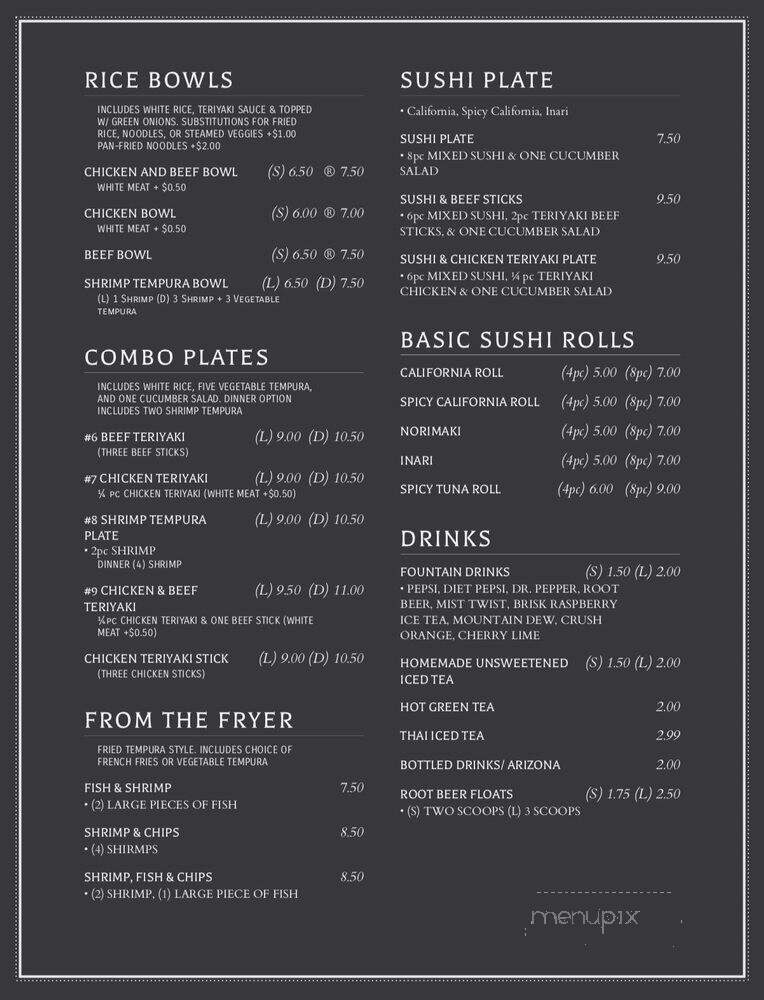 Dai-Ichi - Fresno, CA menu_pic