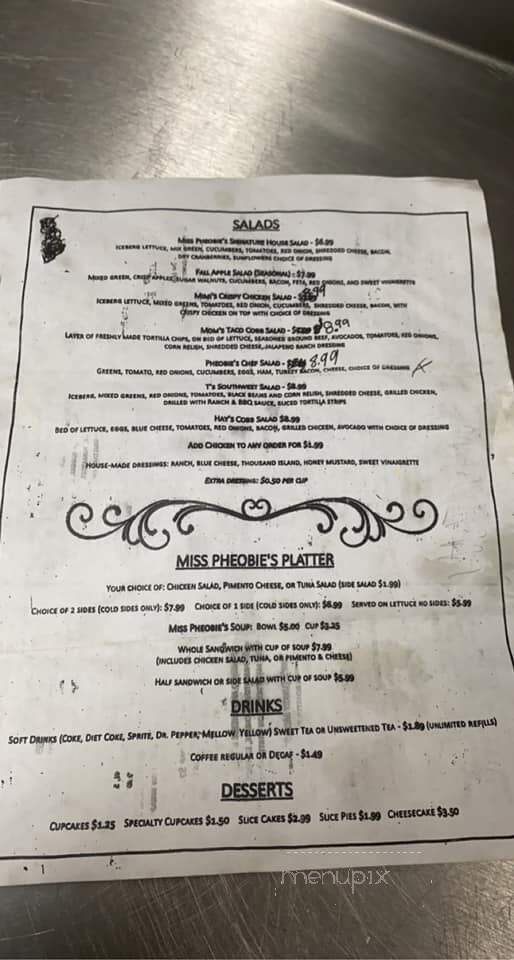Miss Pheobie's - Savannah, TN menu_pic