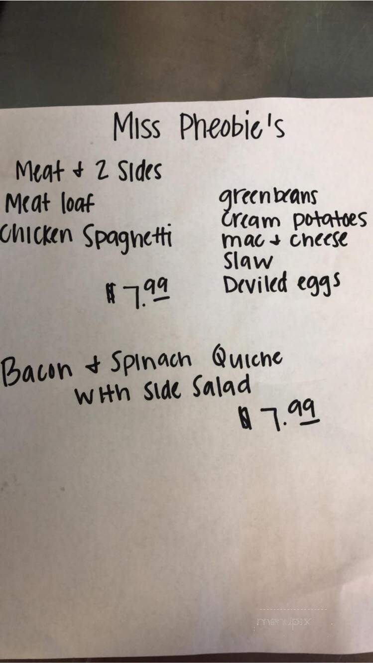 Miss Pheobie's - Savannah, TN menu_pic