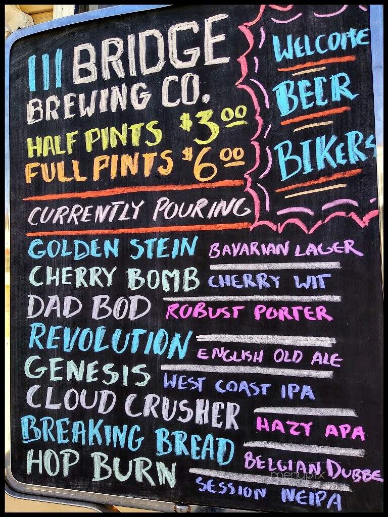 Three Bridge Brewing - Menominee, MI menu_pic