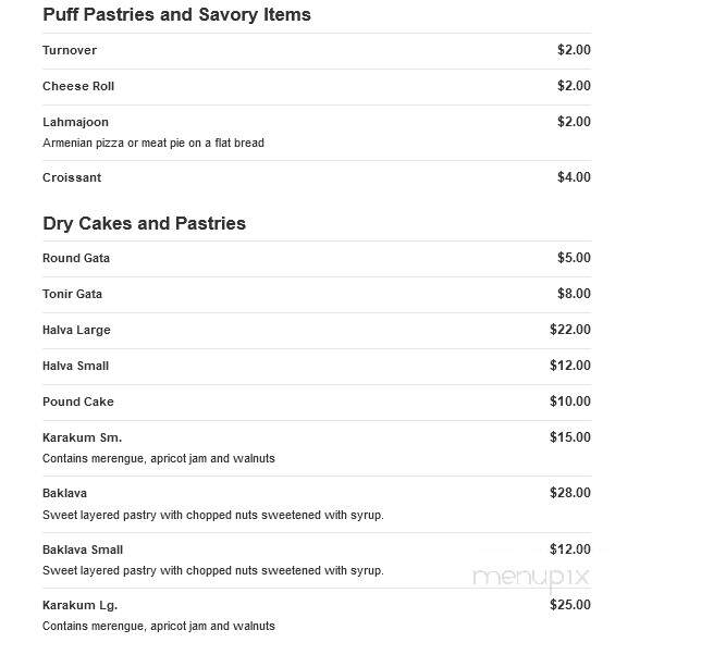 Elen's Bakery & Cafe - Tujunga, CA menu_pic