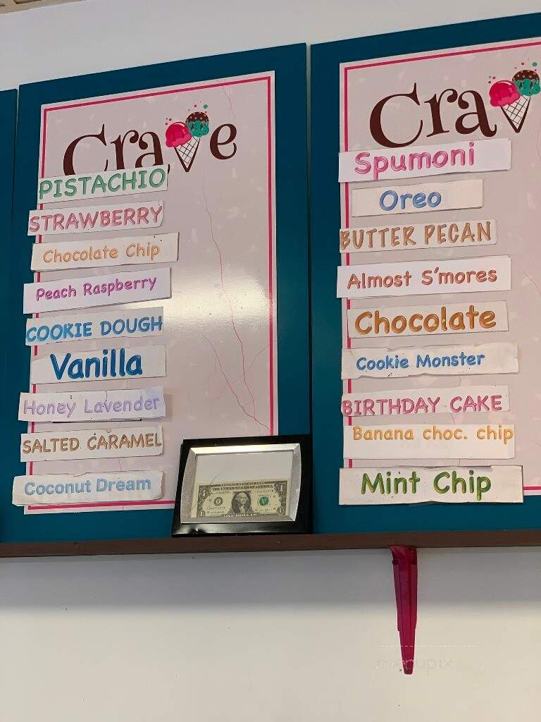 Crave Frozen Desserts - Dravosburg, PA menu_pic