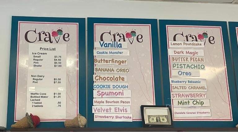 Crave Frozen Desserts - Dravosburg, PA menu_pic