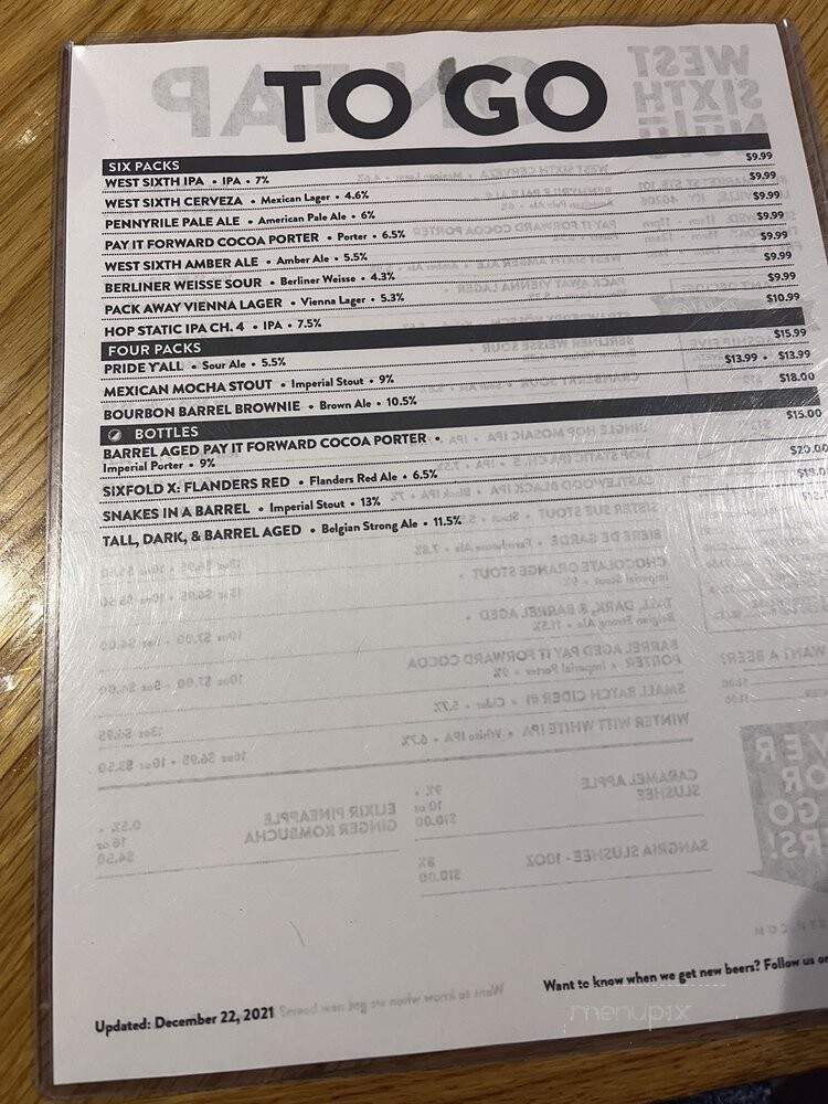 West Sixth NuLu - Louisville, KY menu_pic