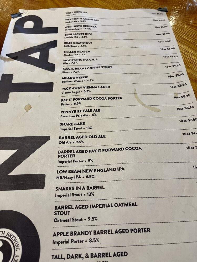 West Sixth NuLu - Louisville, KY menu_pic