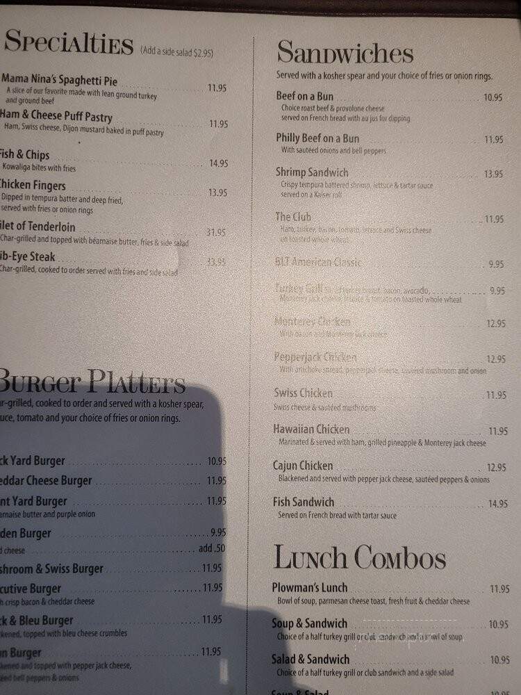 Sinclair's Restaurant - Montgomery, AL menu_pic