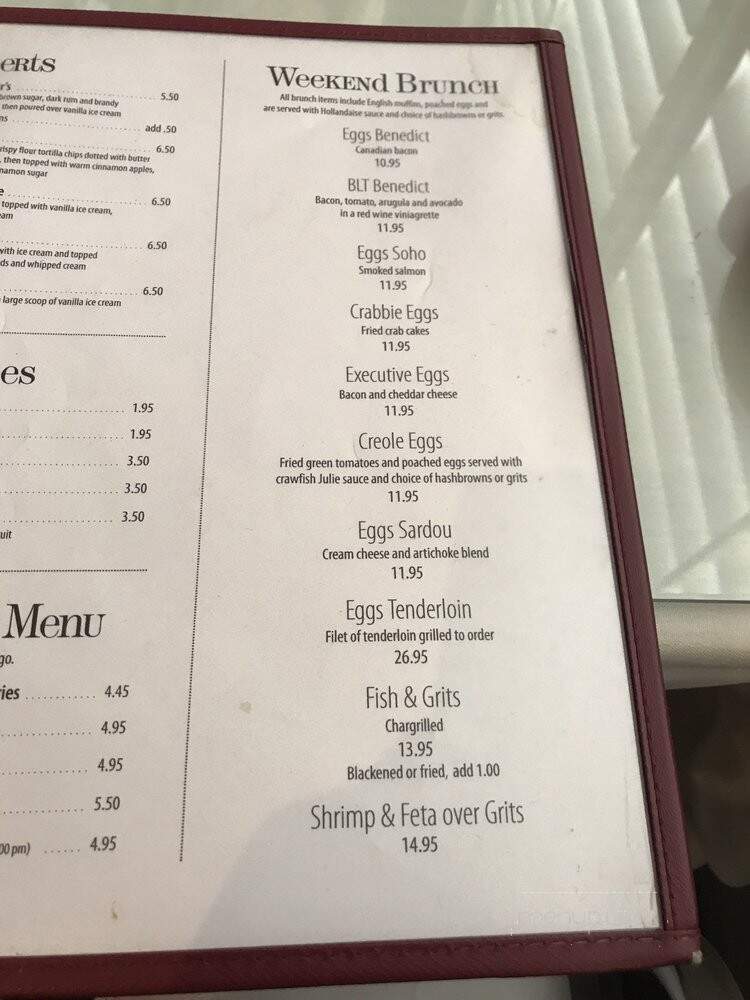 Sinclair's Restaurant - Montgomery, AL menu_pic