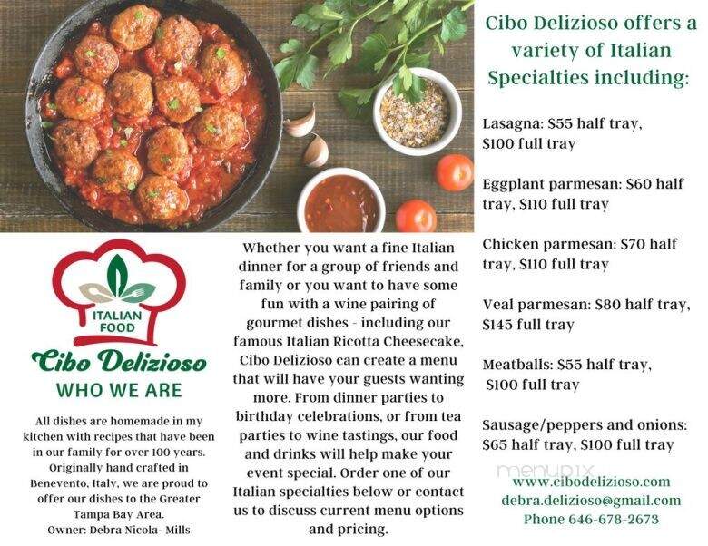 Cibo Delizioso - Apollo Beach, FL menu_pic