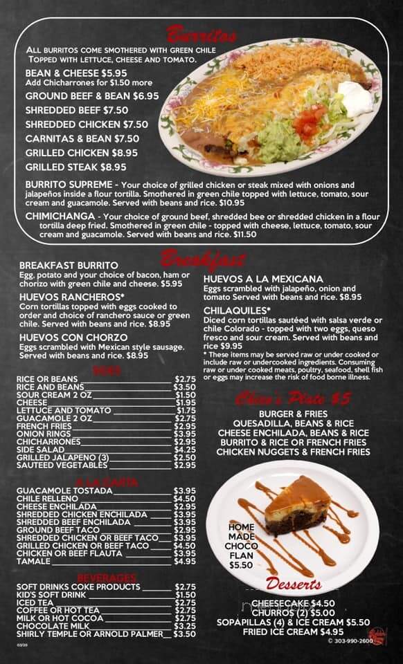 Los Dos Garcia's - Johnstown, CO menu_pic
