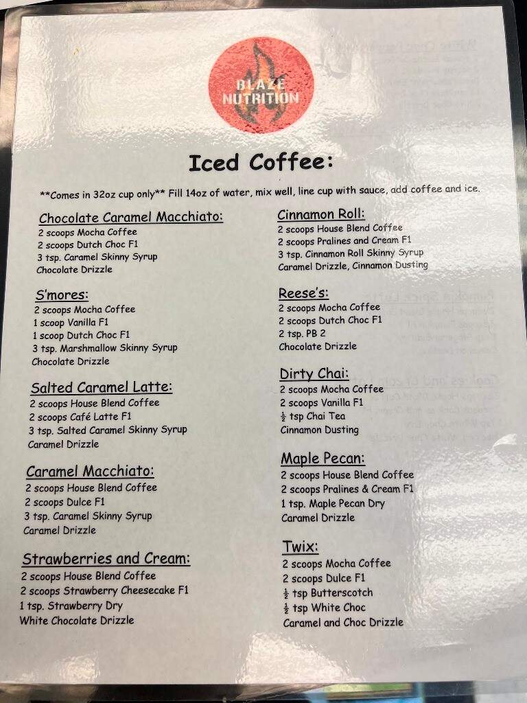 Blaze Nutrition - Sherman, TX menu_pic