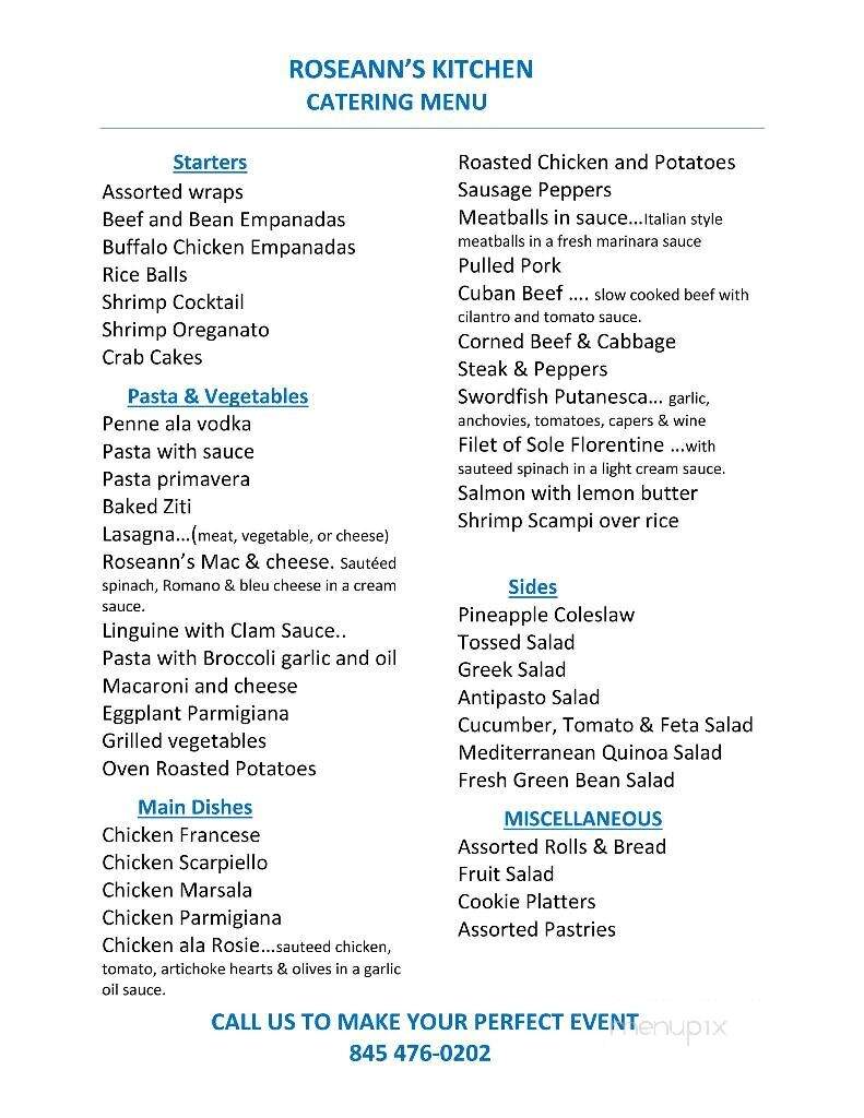 Roseann's Kitchen - Pawling, NY menu_pic