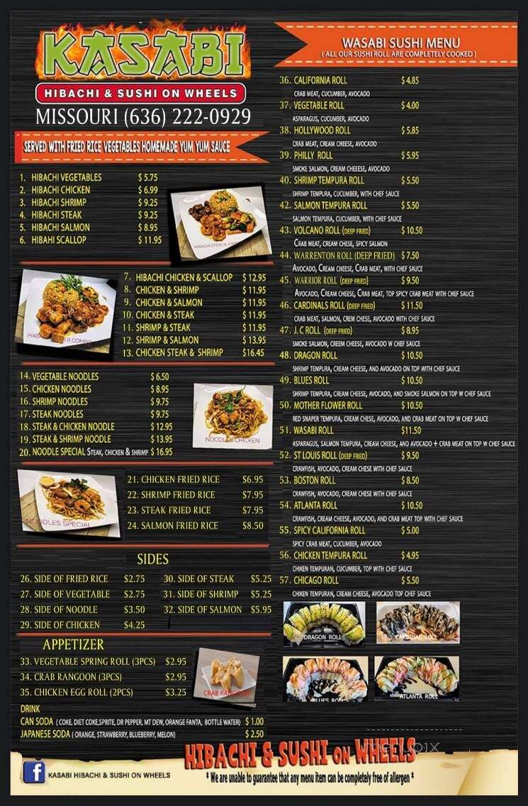 Kasabi Hibachi Sushi and Ramen - Warrenton, MO menu_pic