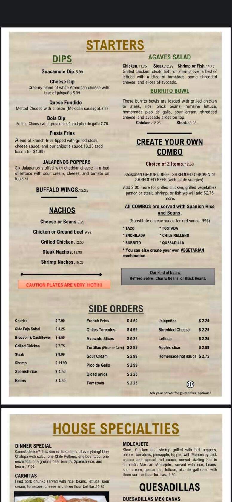 Casa Jalisco - Ellsworth, ME menu_pic