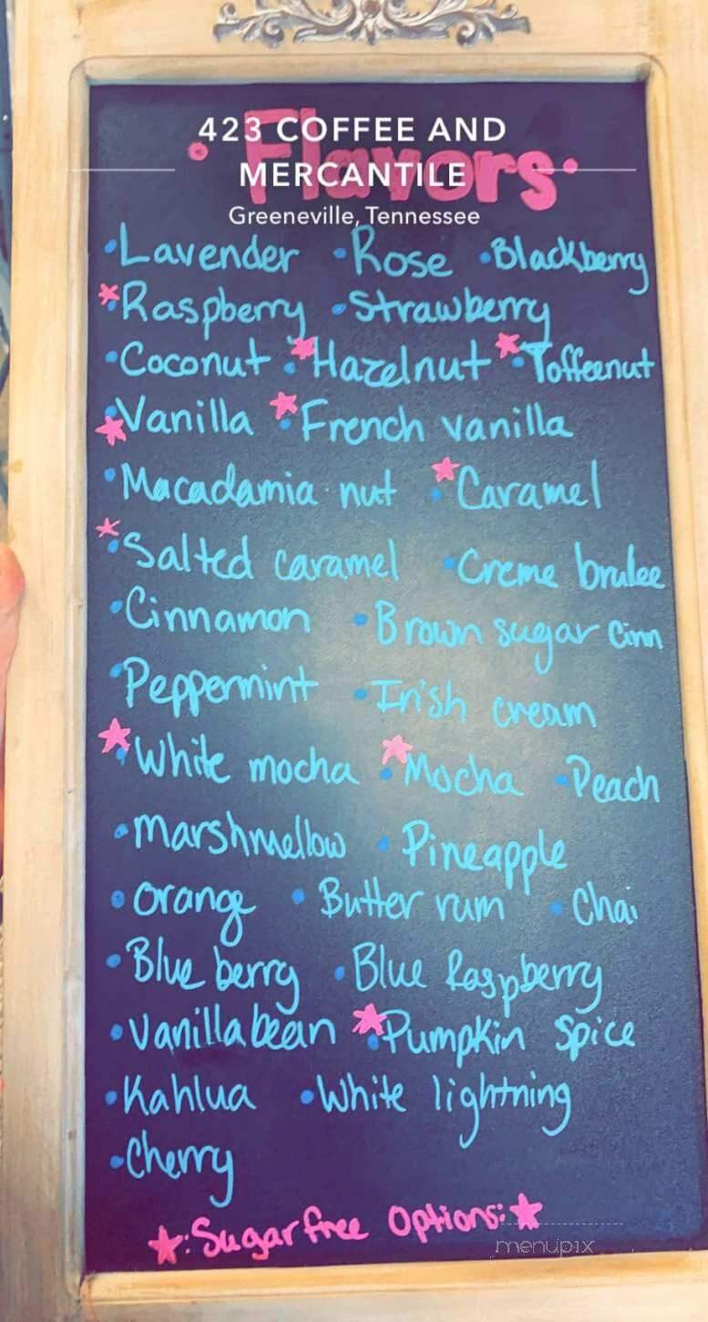 423 Coffee and Mercantile - Greeneville, TN menu_pic